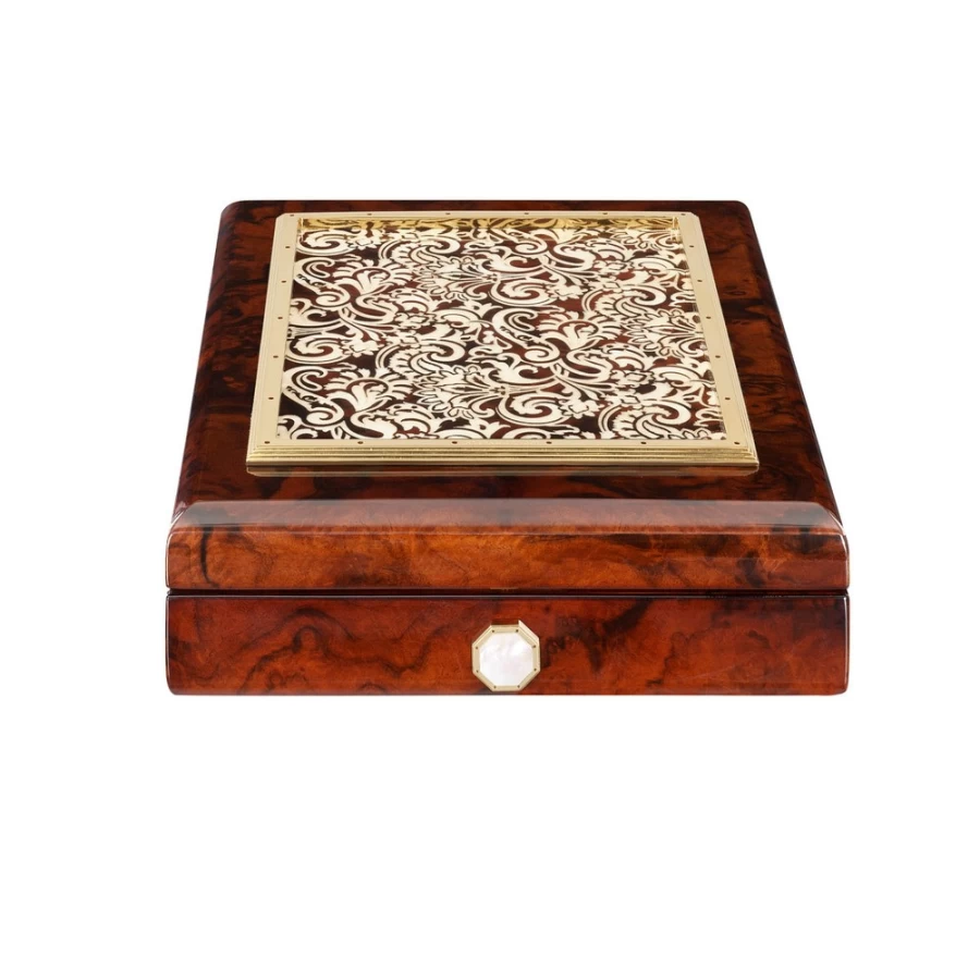 "Stefano Ricci Sr Humidor Luxury Cigar Box – Premium Wooden Cigar Storage Case"