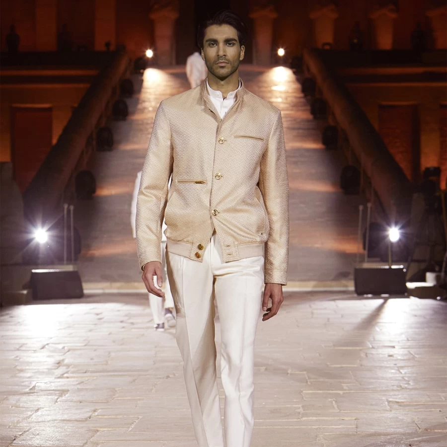 Stefano Ricci Men's Band Collar Silk Blouson Jacket - Luxury Italian Fashion