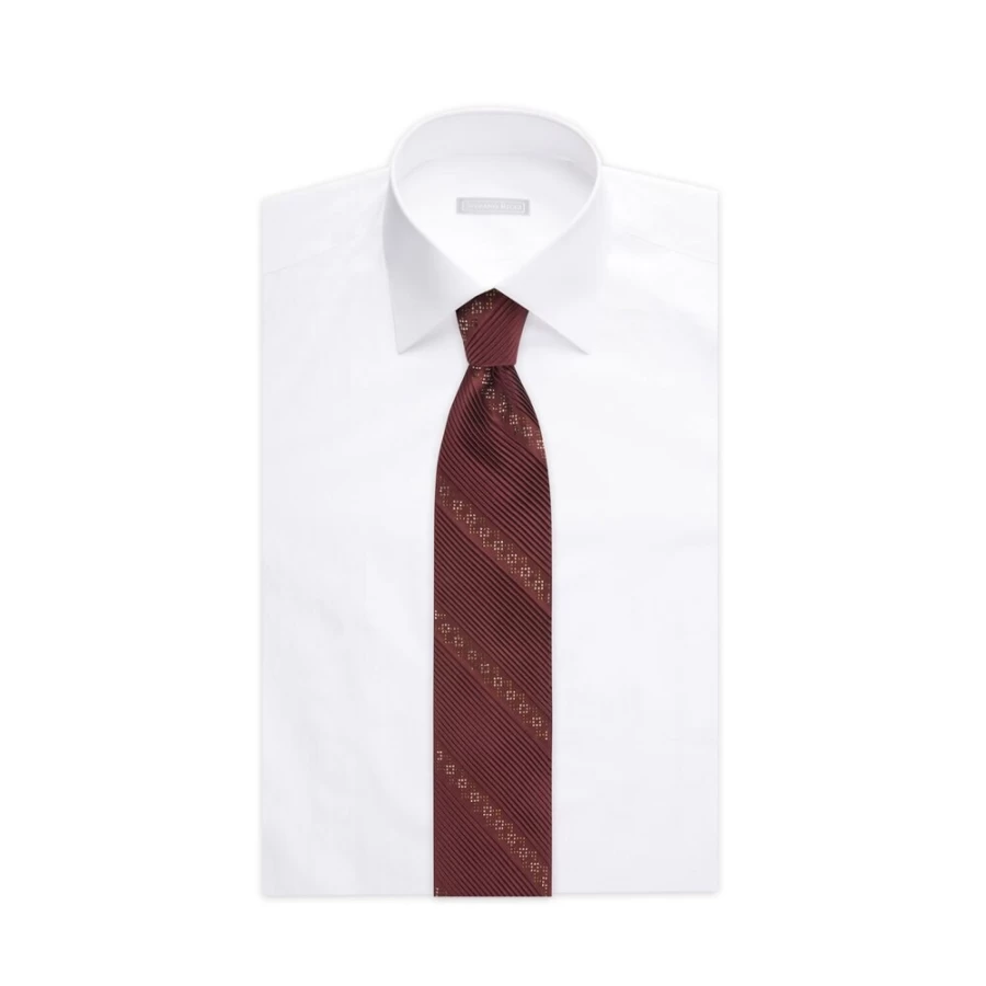 Stefano Ricci Luxury Pleated Silk Tie Embellished with Swarovski Crystals for Men
