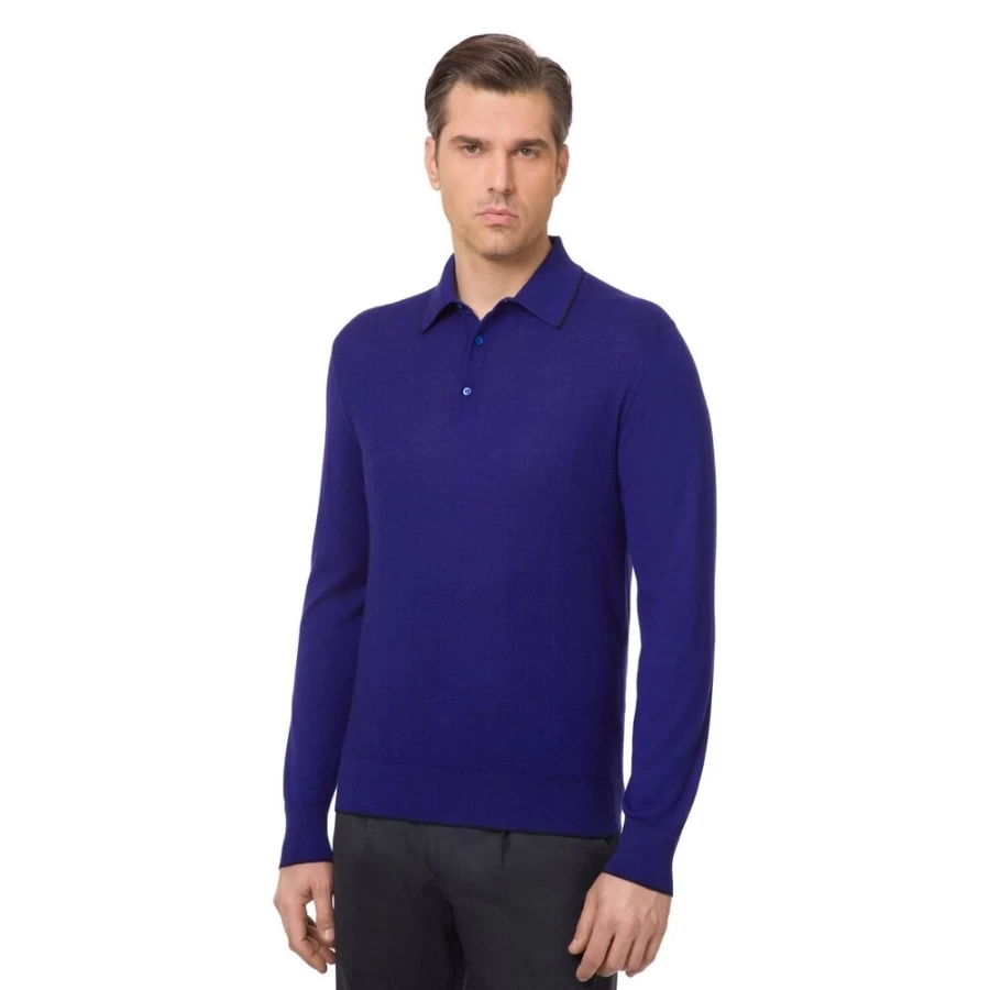 "Stefano Ricci Men's Premium Three-Button Polo Shirt – Luxury Cotton Knitwear"