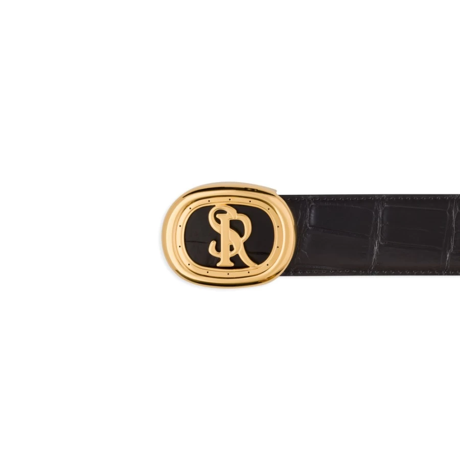 "Stefano Ricci Luxury Matted Crocodile Leather Belt for Men | Premium Designer Accessory"