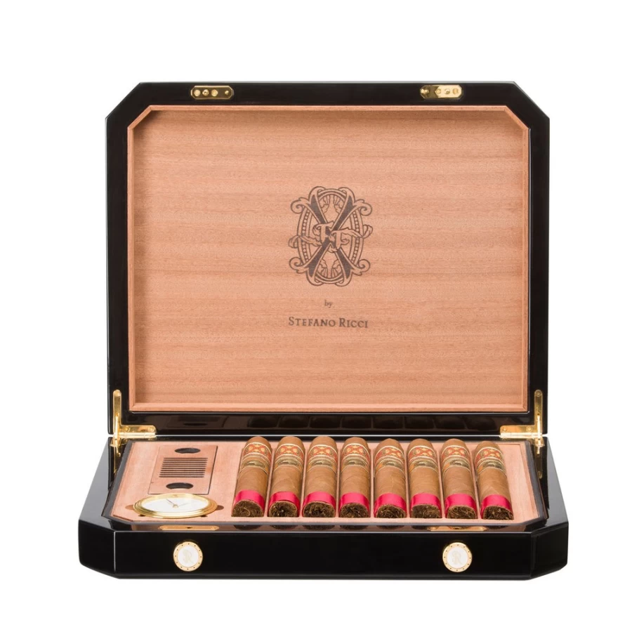 Stefano Ricci Arturo Fuente Leather Cigar Travel Humidor Case