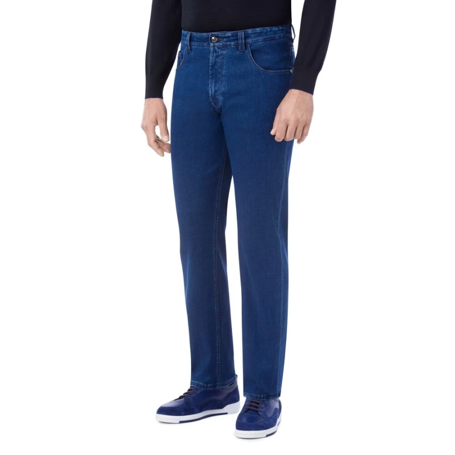 "Stefano Ricci Men's Premium Regular Fit Jeans for Classic Comfort"