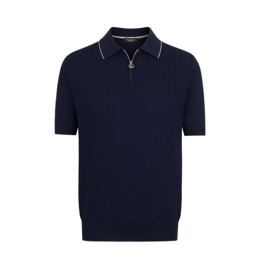 "Stefano Ricci Men's Premium Zip Polo Shirt – Luxury Designer Knitwear"