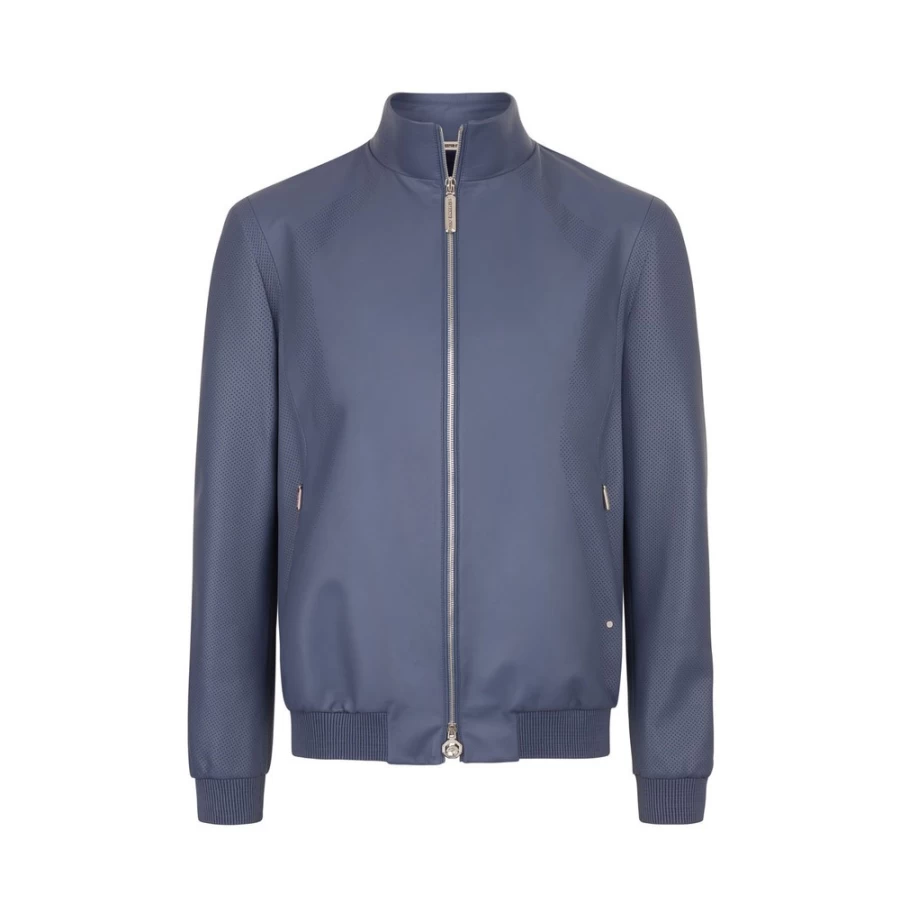 Stefano Ricci Men's Lambskin Leather Blouson Jacket – Premium Soft Lamb Skin Bomber