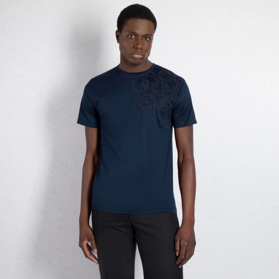 Stefano Ricci Men's B003 Crewneck T-Shirt | Premium Cotton Classic Fit
