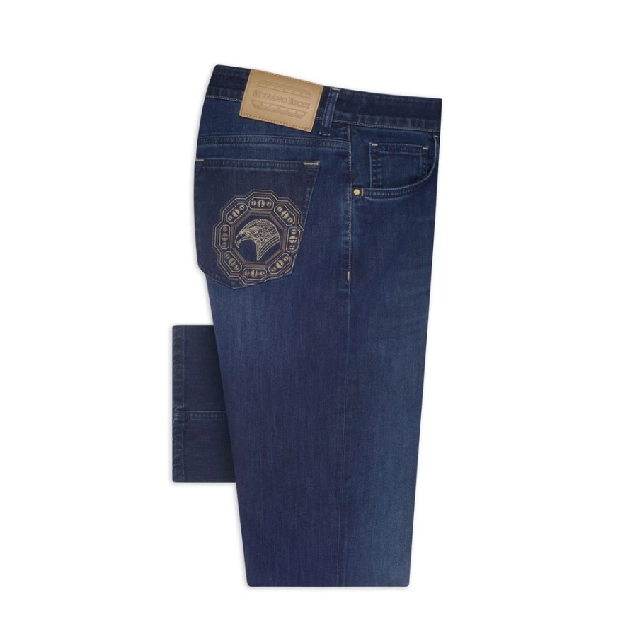 Stefano Ricci Men's Slim Fit Jeans - Premium Tailored Denim Pants for a Stylish Look