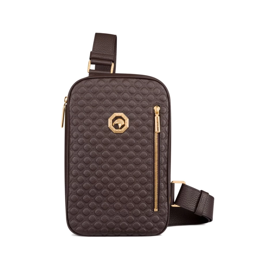 Stefano Ricci Luxury Calfskin Leather Sling Backpack for Men - Premium Designer Shoulder Bag