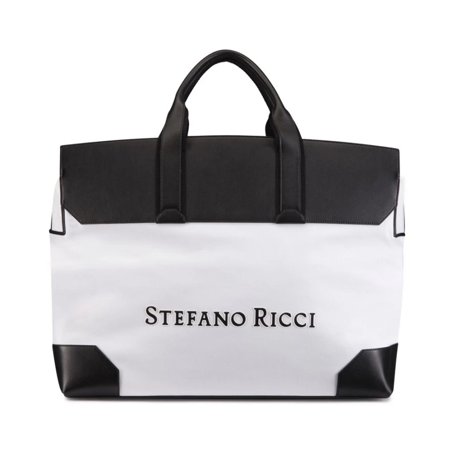 "Stefano Ricci Luxury Handmade Duffle Bag - Premium Leather Travel Duffel"
