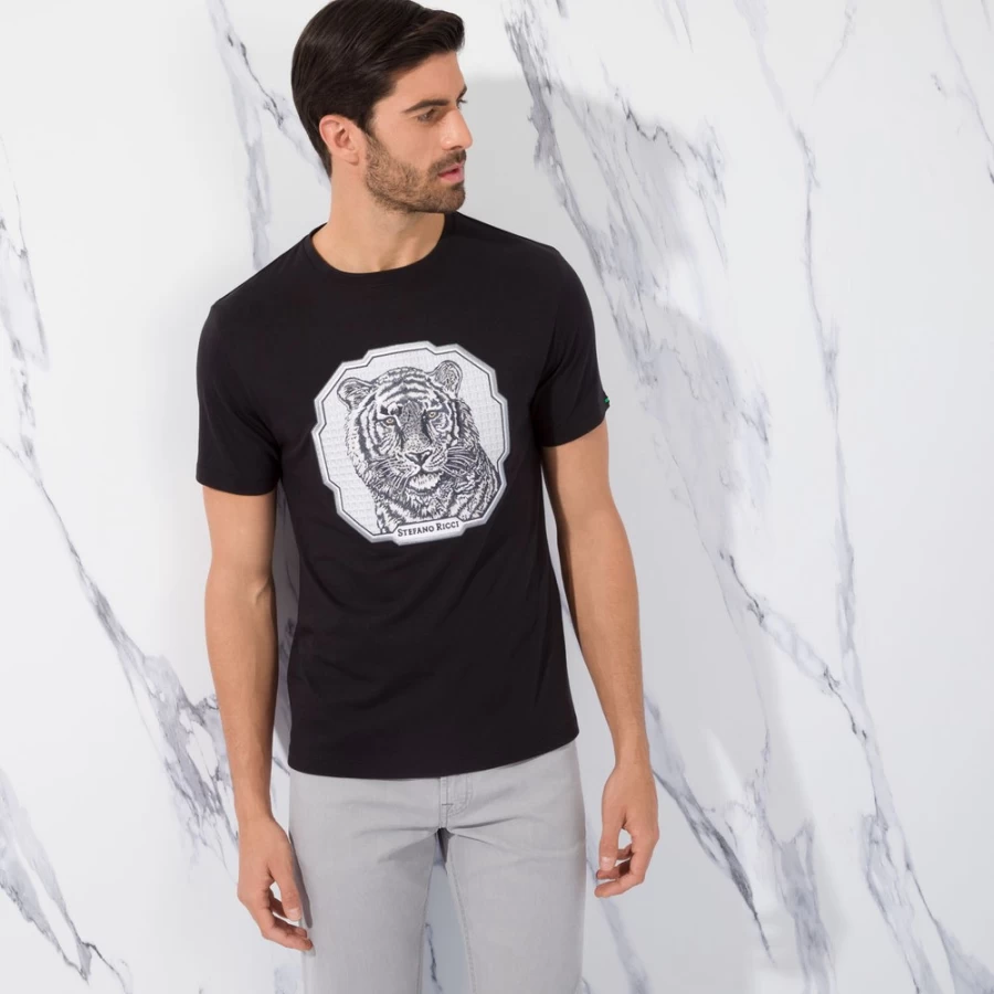 Stefano Ricci Men's N999 Crewneck T-Shirt | Premium Cotton Classic Fit