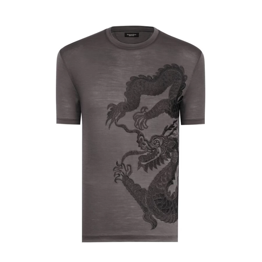 Stefano Ricci Men's Virgin Wool T-Shirt in Color G024 | Premium Luxury Knitwear