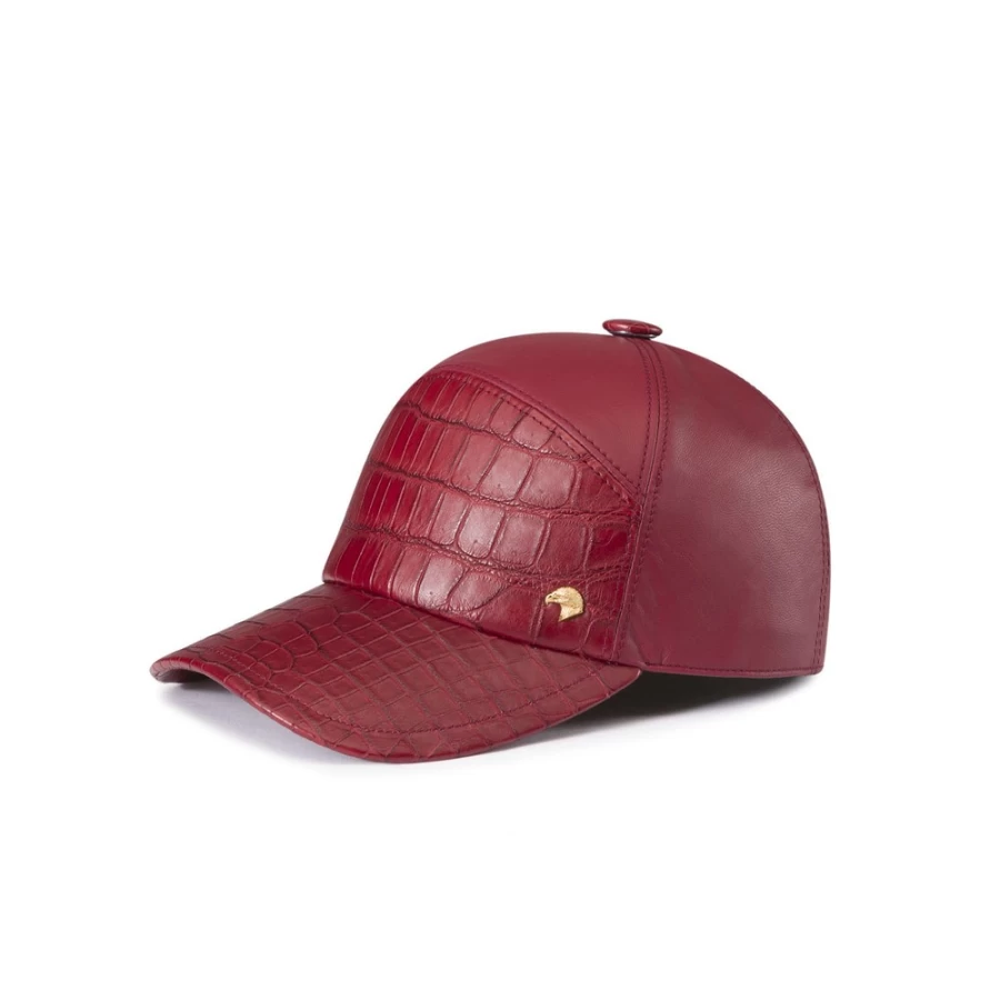 "Stefano Ricci Luxury Nappa Leather & Crocodile Skin Baseball Cap"
