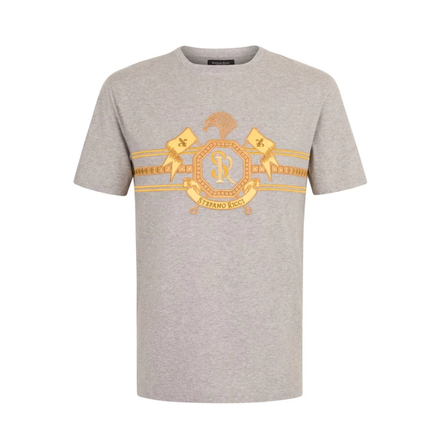 Stefano Ricci Men's Premium Cotton Crewneck T-Shirt – Luxury Casual Wear