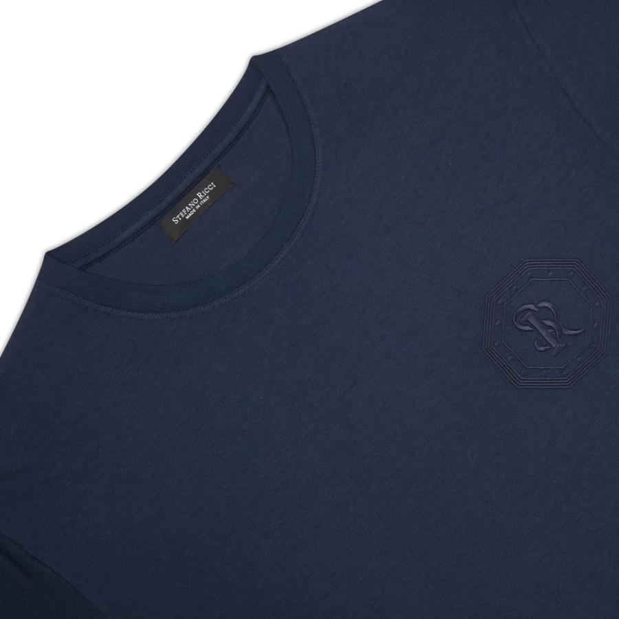 Stefano Ricci Men's B001 Crew Neck T-Shirt Premium Cotton Classic Fit