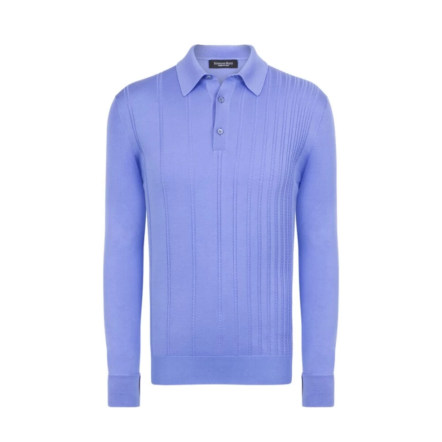 Stefano Ricci Men's Premium Three-Button Polo Shirt – Classic Fit Luxury Knitwear