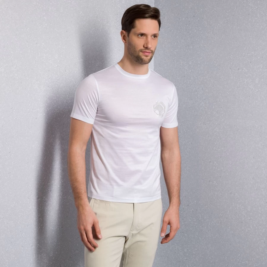 Stefano Ricci Men's W000 Crewneck T-Shirt | Premium Cotton Classic Fit