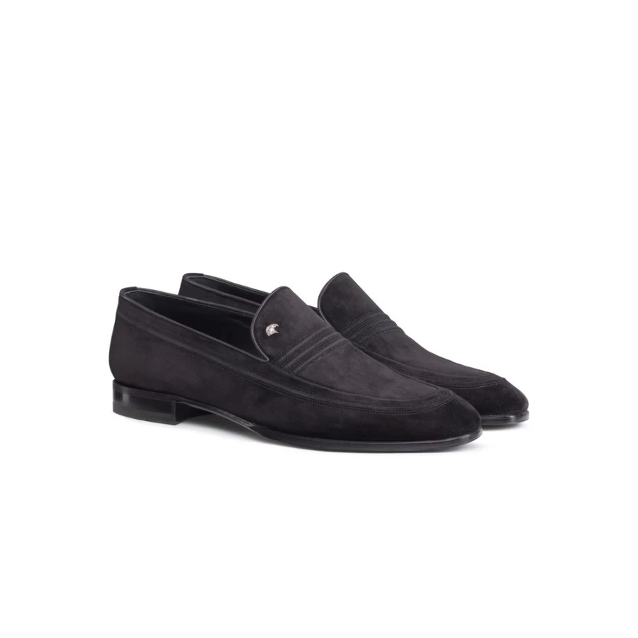 Stefano Ricci Luxury Suede Loafers in Classic Color N999 | Premium Men's Slip-On Shoes