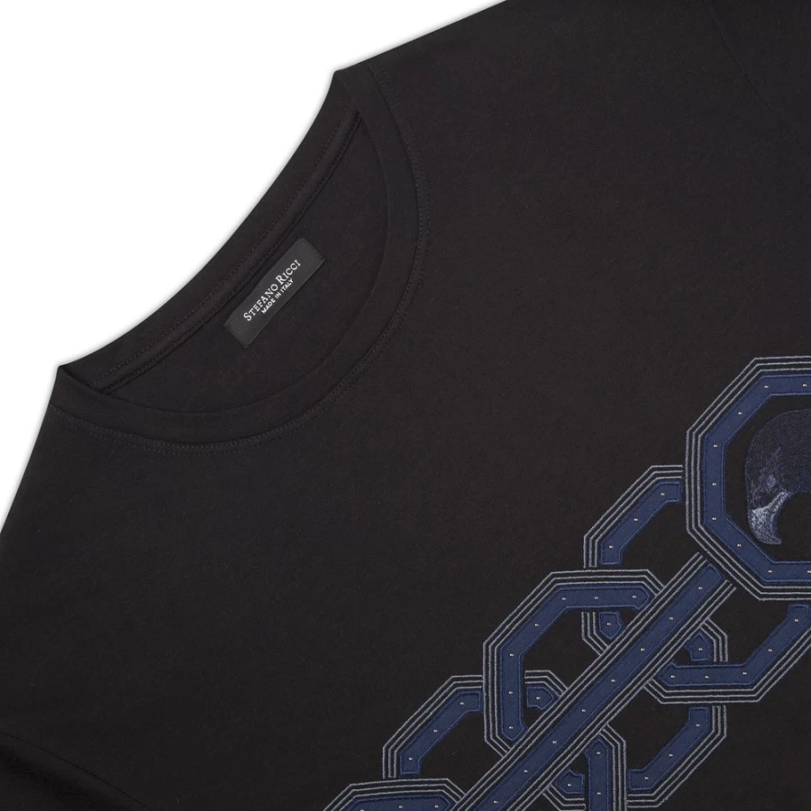 Stefano Ricci Men's N999 Crew Neck T-Shirt | Premium Cotton Classic Fit