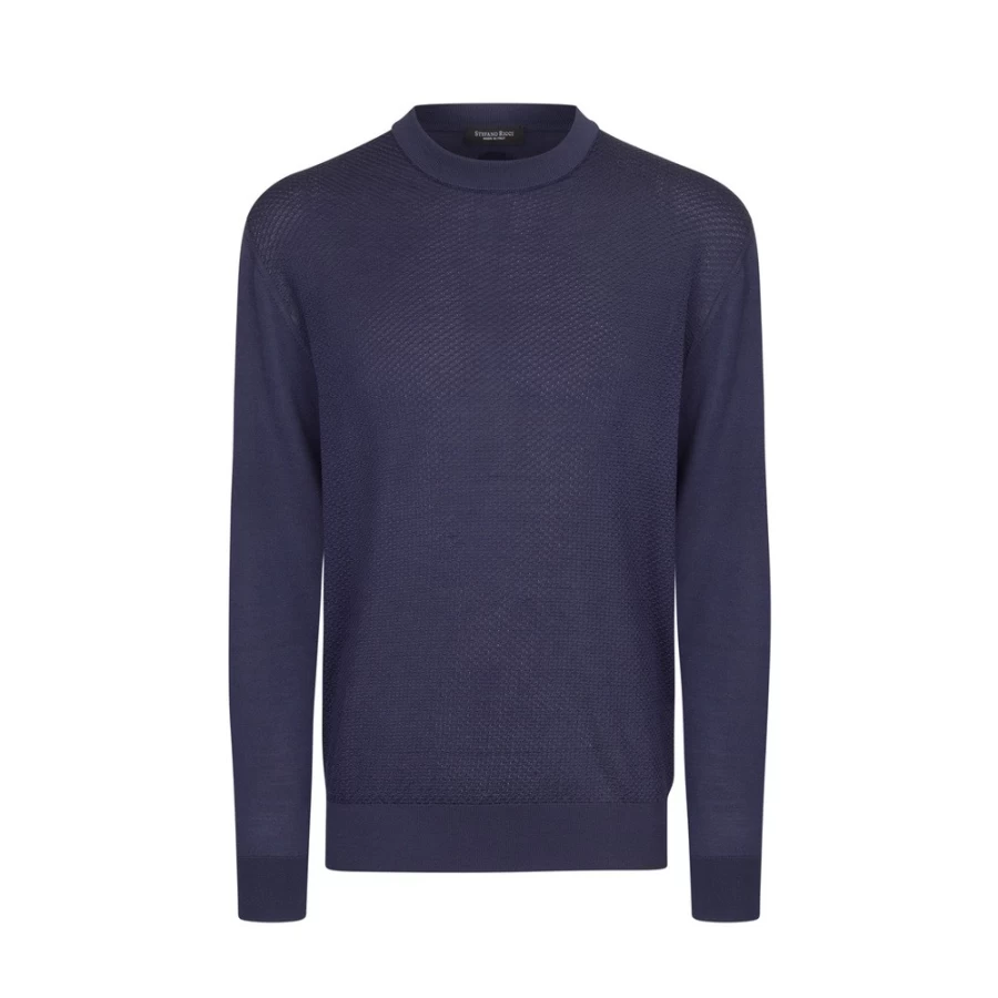 Stefano Ricci Men's Silk Crew Neck Sweater in Elegant Red - Luxury Knitwear