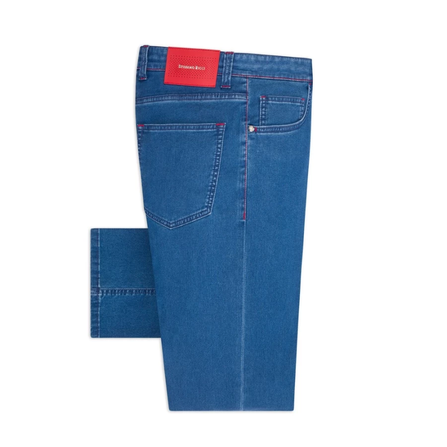 "Stefano Ricci Men's Premium Tapered Fit Jeans for Stylish Comfort"