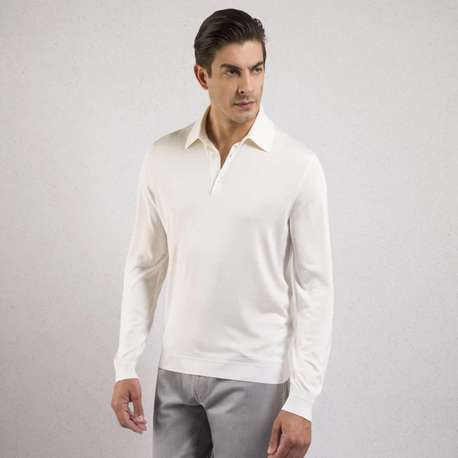 Stefano Ricci Men's Luxury Silk Polo Shirt with Three-Button Design