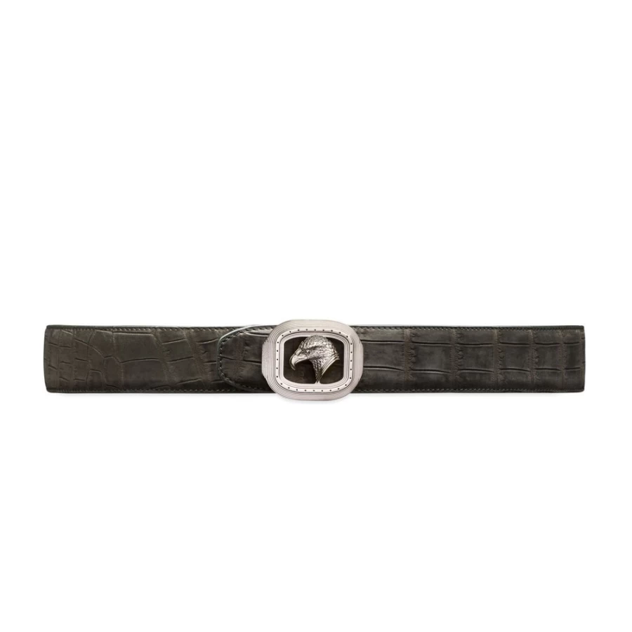 "Stefano Ricci Luxury Genuine Crocodile Leather Belt for Men - Premium Nubuck Finish"