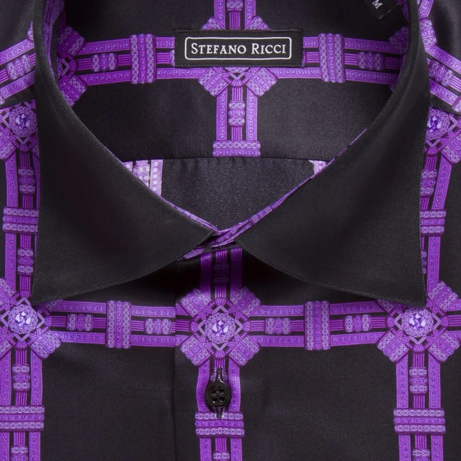 "Stefano Ricci Men's Handmade Torino Shirt – Luxury Italian Cotton Dress Shirt"