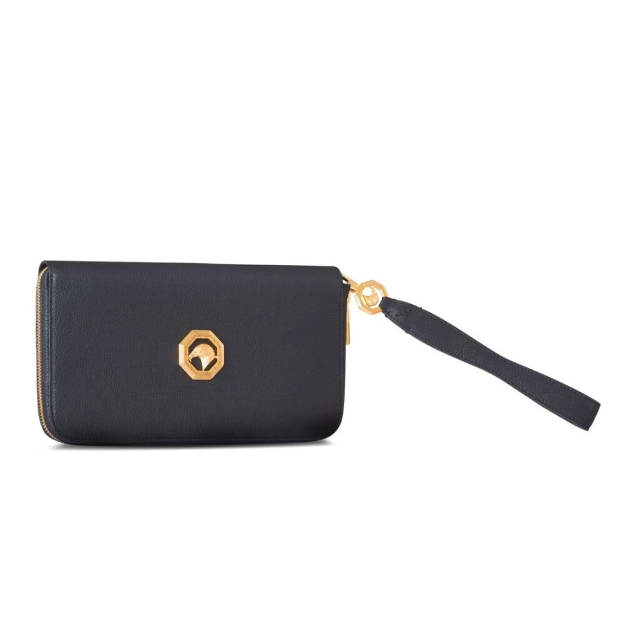 Stefano Ricci Genuine Leather Zip Pouch - Premium Luxury Wallet & Accessory Organizer