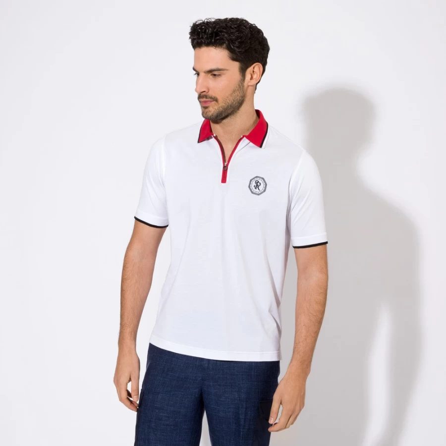 "Stefano Ricci Men's Premium Zip Polo Shirt – Luxury Designer Knitwear"