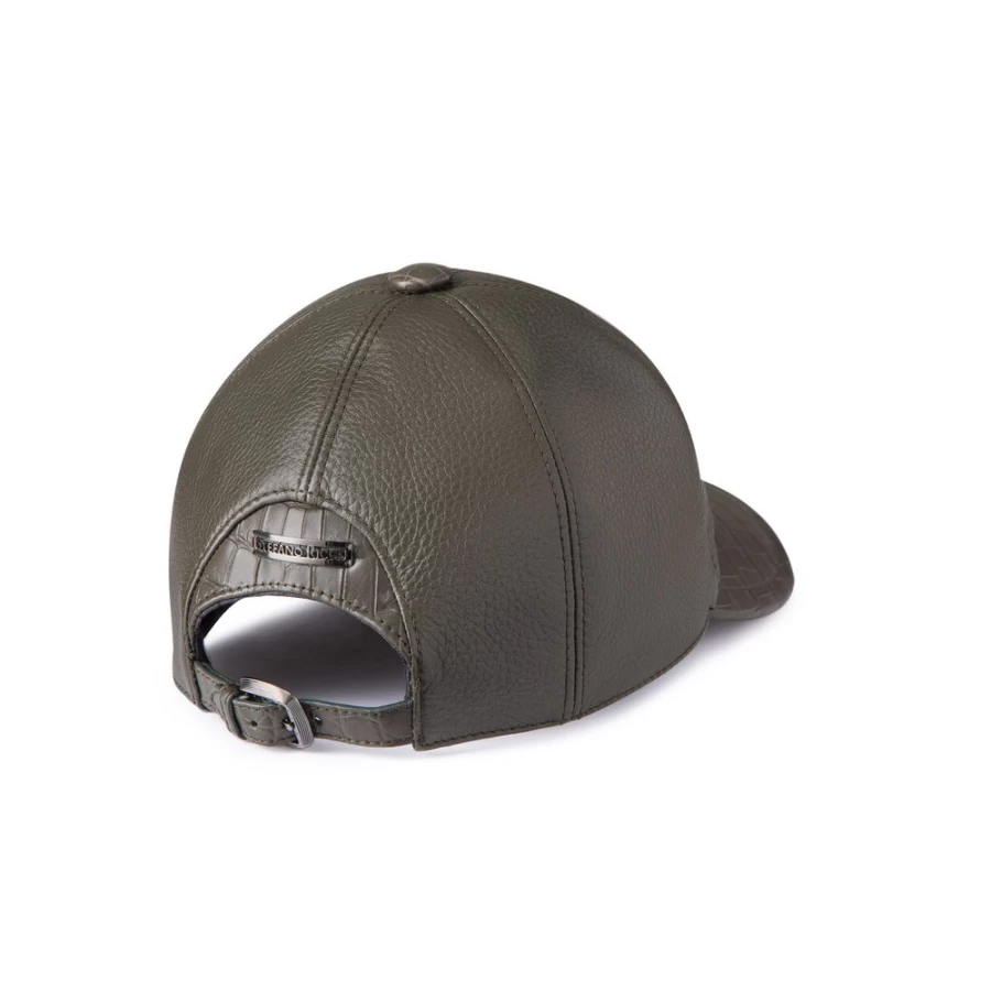 "Stefano Ricci Luxury Deerskin & Matte Crocodile Leather Baseball Cap"