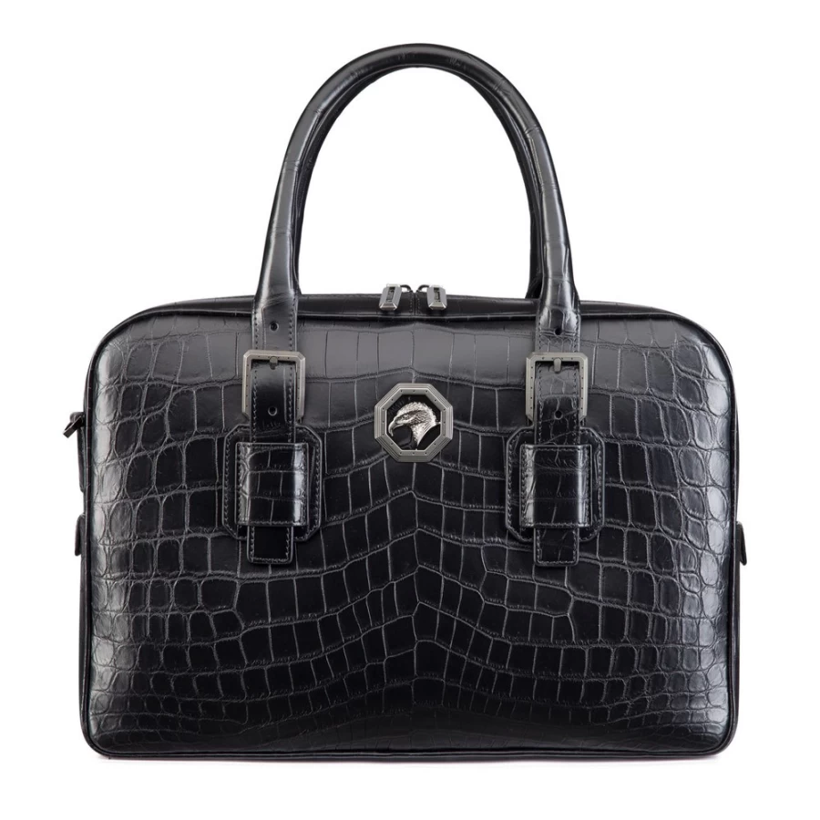Stefano Ricci Handmade Genuine Crocodile Leather Business Briefcase for Men