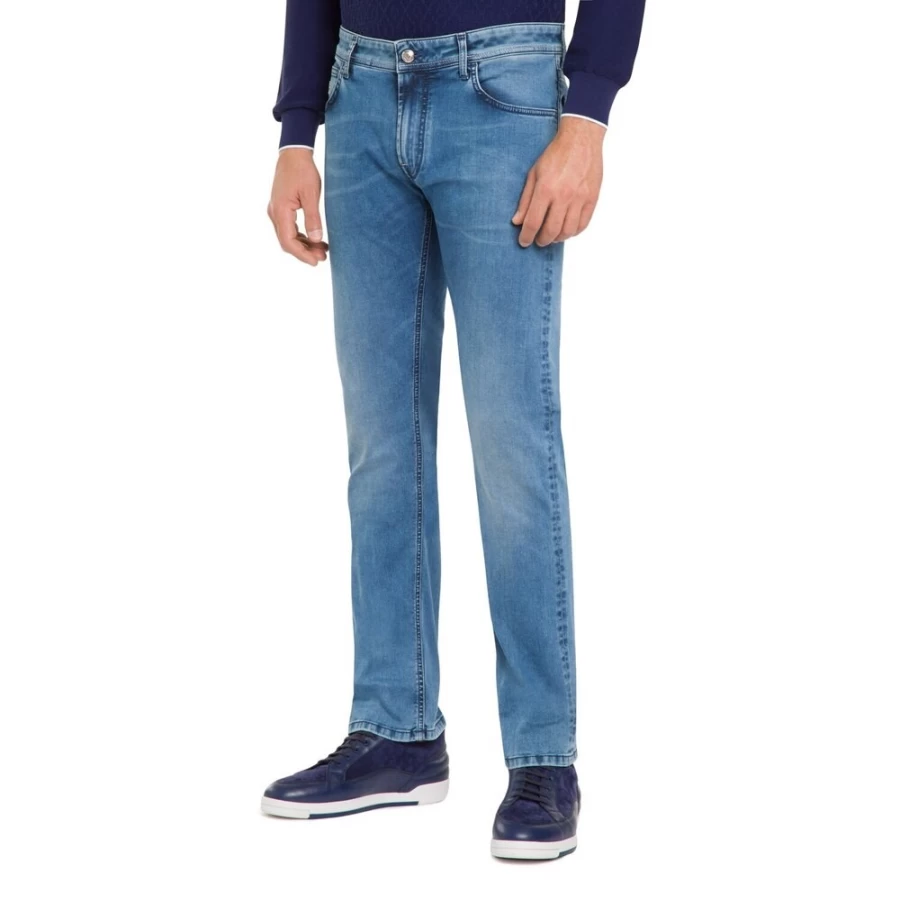Stefano Ricci Men's Slim Fit Jeans - Premium Tailored Denim Pants for a Stylish Look