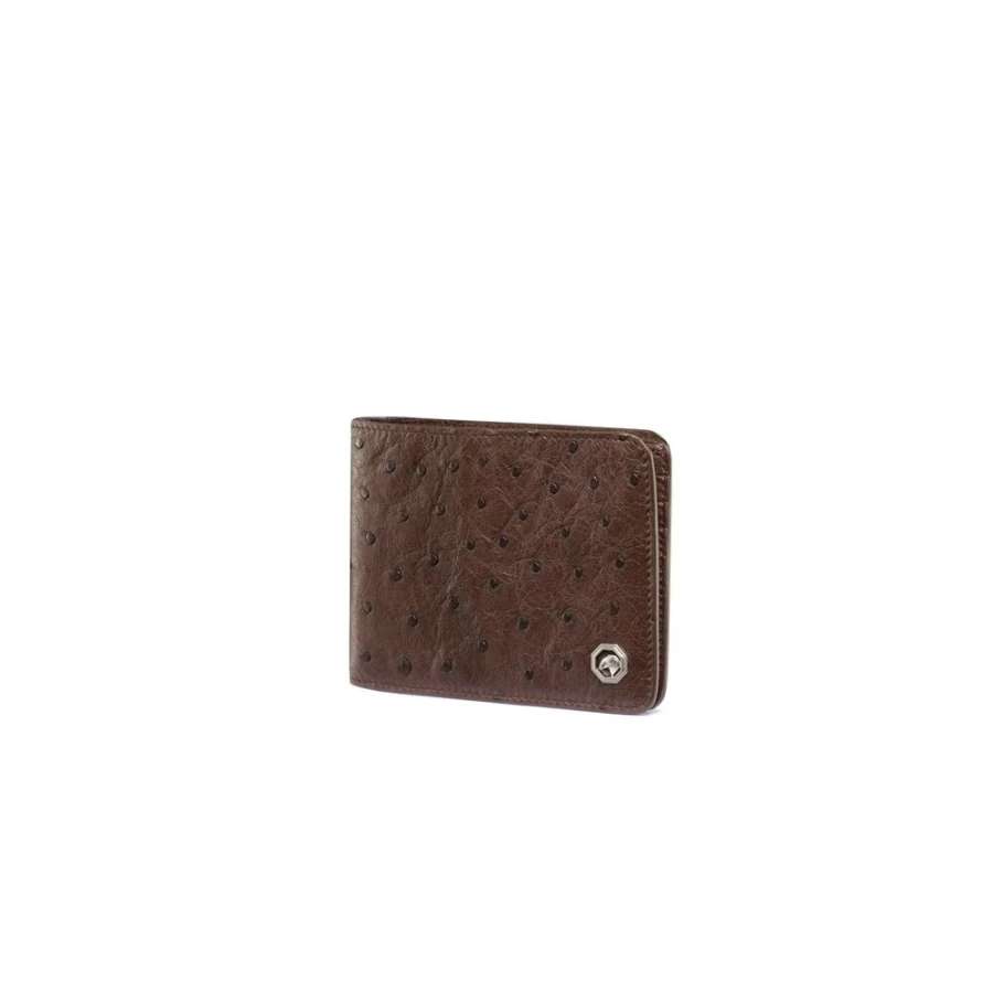 Stefano Ricci Handcrafted Ostrich Leather Bifold Wallet for Men - Luxury Designer Billfold