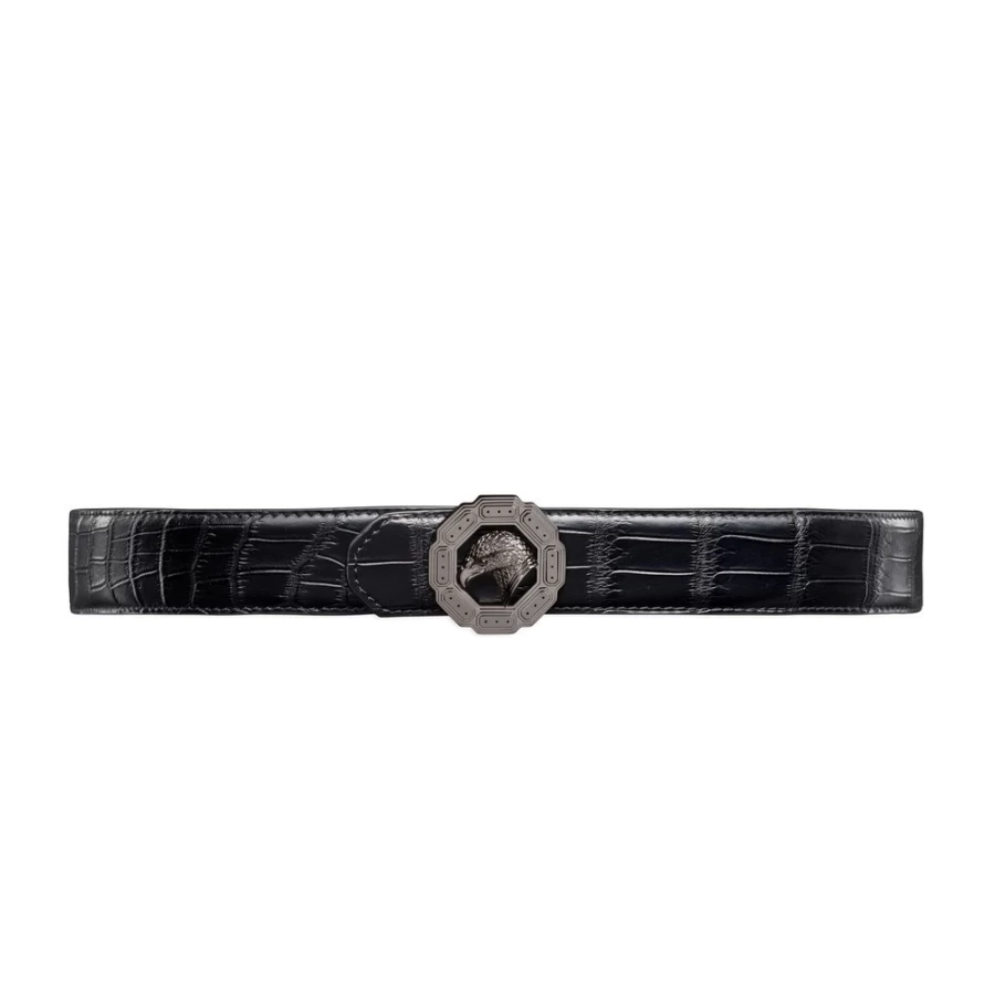 Stefano Ricci Handmade Genuine Crocodile Leather Belt for Men - Luxury Matte Finish