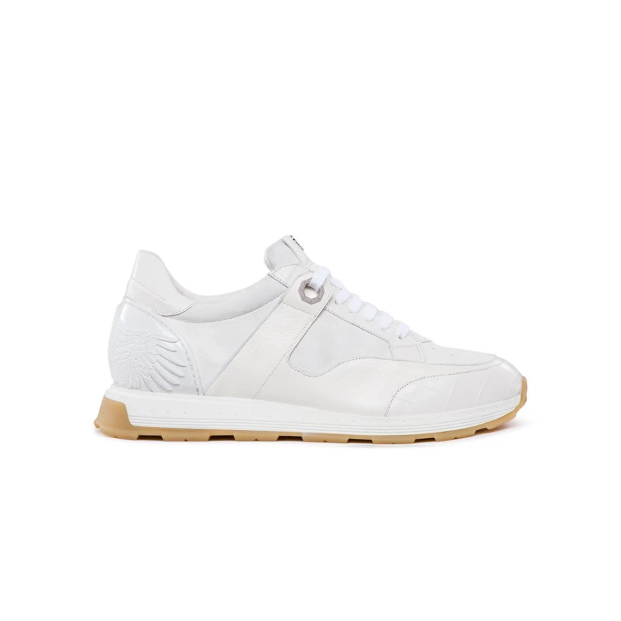 "Stefano Ricci Luxury Men's Sneakers in Calfskin, Suede & Crocodile Leather"