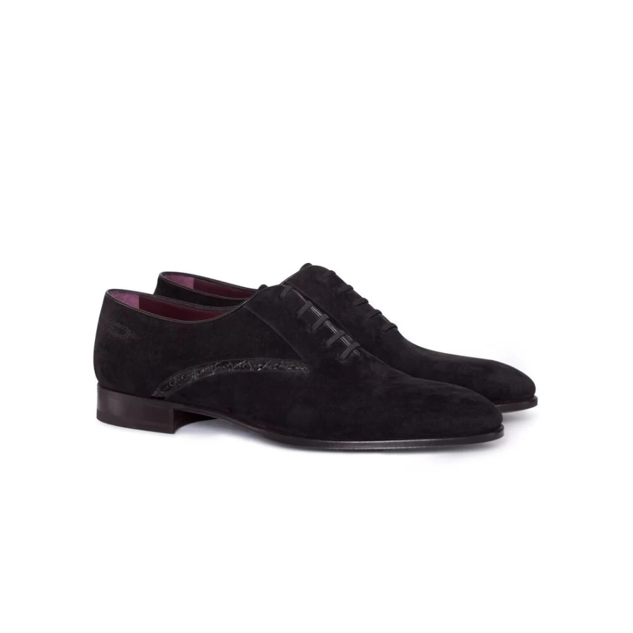 Stefano Ricci Men's Luxe Calfskin Suede Oxford Dress Shoes – Premium Italian Leather Formal Footwear