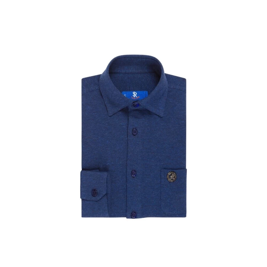 Stefano Ricci Junior Handmade Mela Knit Shirt for Boys | Premium Cotton Comfort