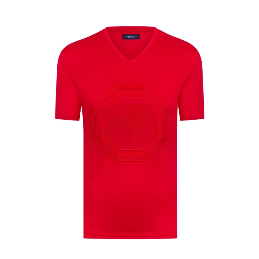 Stefano Ricci Men's R012 V-Neck Luxury T-Shirt for Premium Comfort