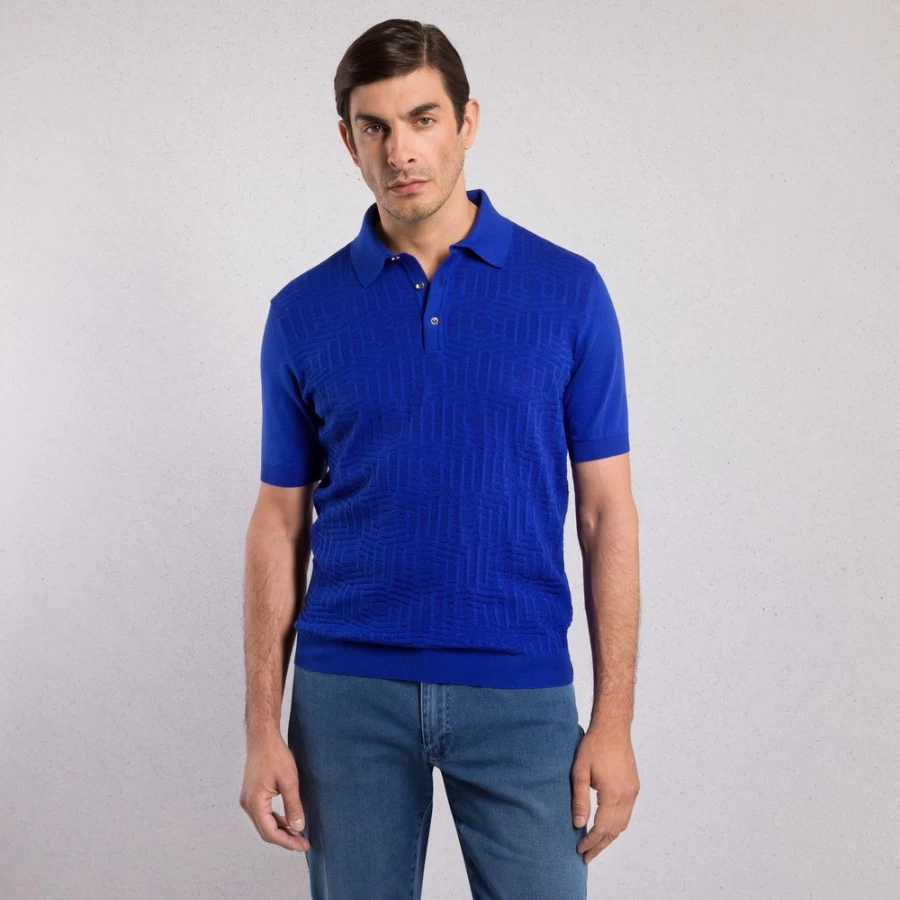 Stefano Ricci Men's Premium Three-Button Polo Shirt in Classic Color F23289_163