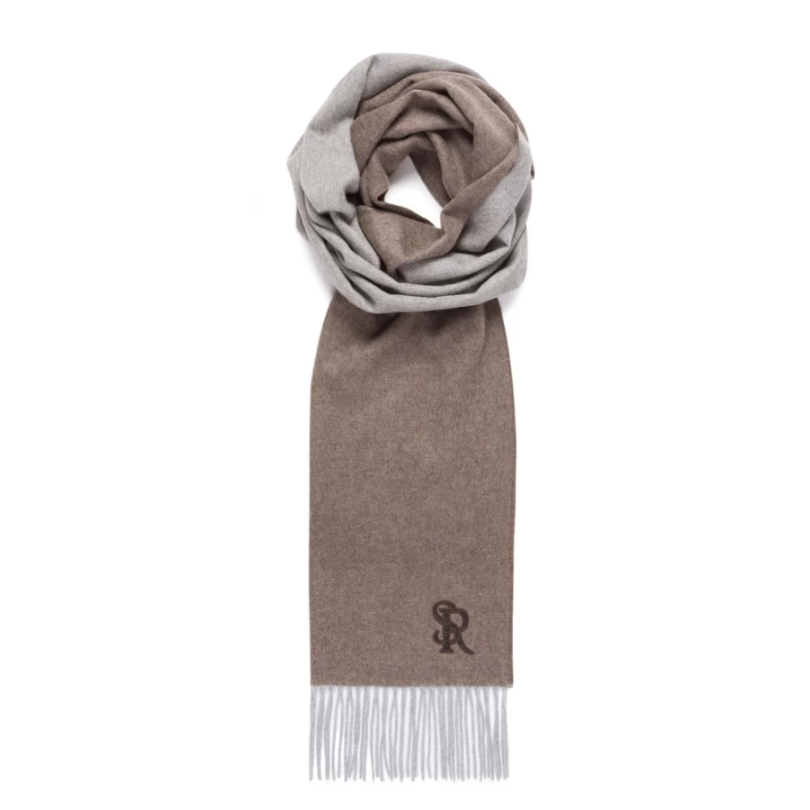 Stefano Ricci Luxury Cashmere and Crocodile Scarf in Elegant Brown Tone