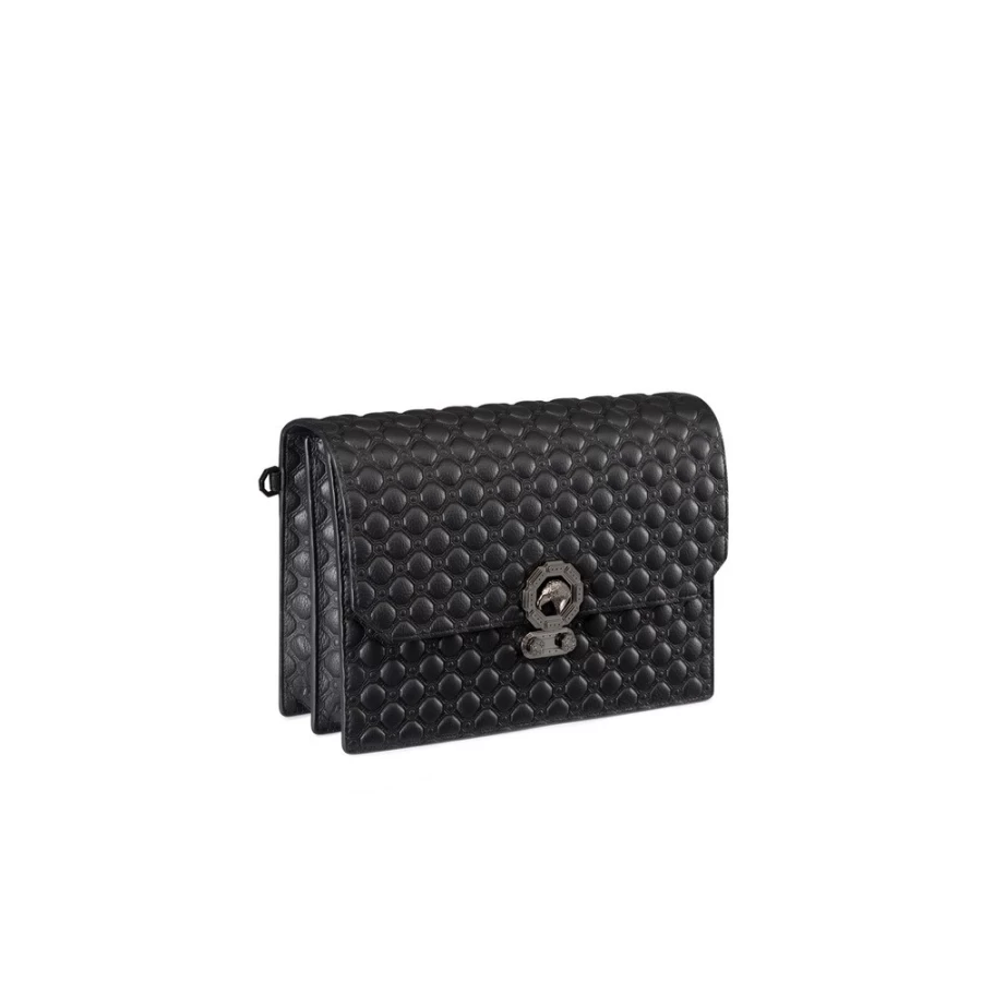 "Stefano Ricci Luxury Calfskin Leather Travel Pouch for Men - Premium Leather Accessory"