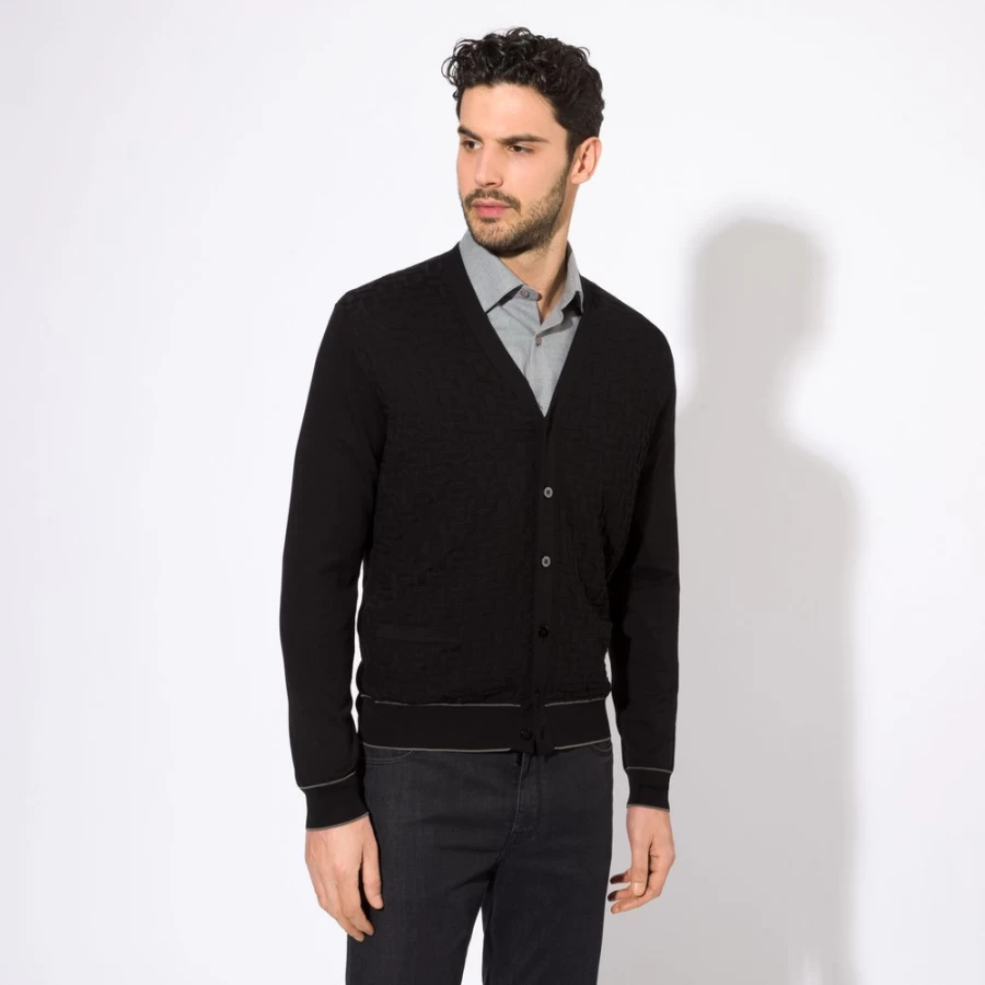 Stefano Ricci Men's Luxury Six Button Cardigan in Elegant Navy Blue