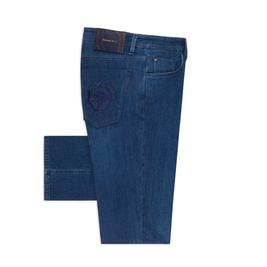 Stefano Ricci Men's Premium Luxury Jeans - High-Quality Denim for Style & Comfort