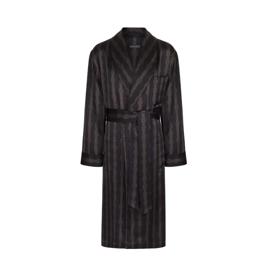 Stefano Ricci Men's Luxury Silk Robe - Premium Elegant Bathrobe for Gentlemen