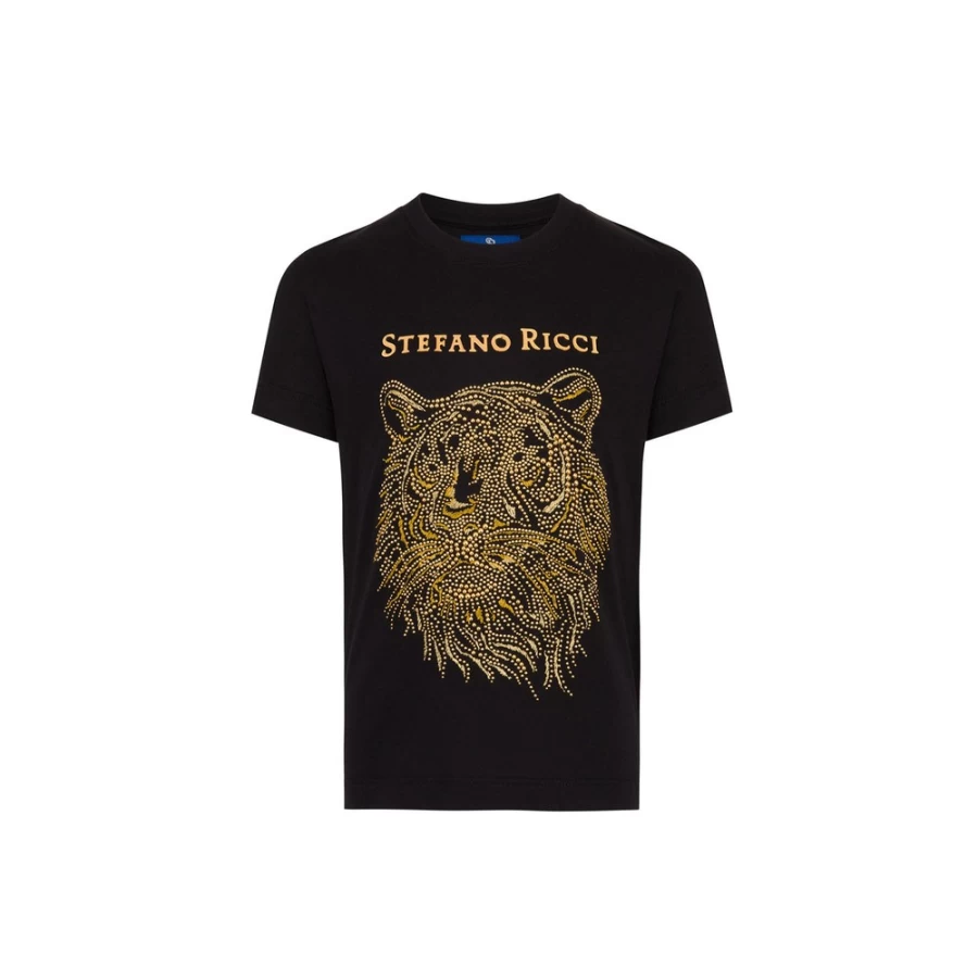 Stefano Ricci Junior Crewneck T-Shirt in Color N999 | Premium Cotton Comfort Fit