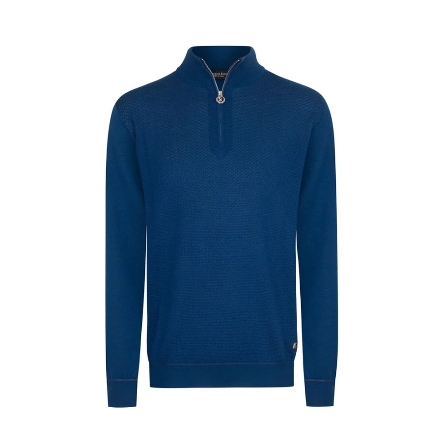 Stefano Ricci Men's Zip Mock Neck Sweater in Color F23378_2165