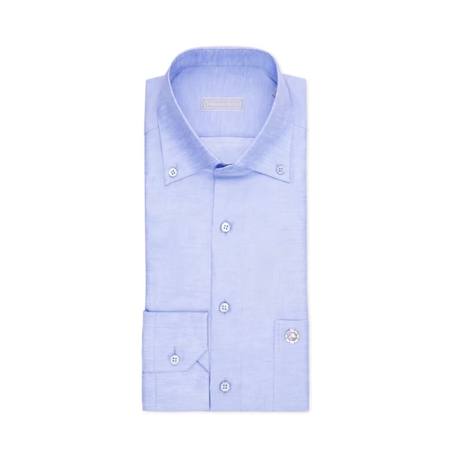 "Stefano Ricci Men's Handmade Poplin Shirt – Premium Luxury Dress Shirt"