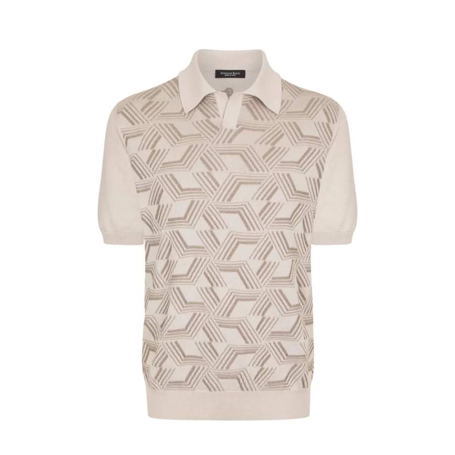"Stefano Ricci Men's Knit Short Sleeve Polo Shirt Luxury Casual Wear"