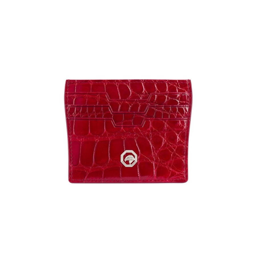 "Stefano Ricci Handmade Genuine Crocodile Leather Card Holder in R002 Color"