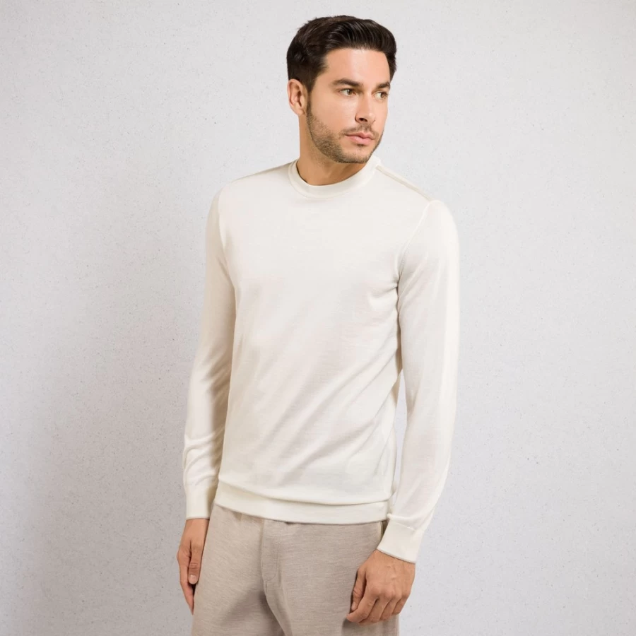 "Stefano Ricci Men's Luxury Cashmere Silk Blend Crew Neck Sweater"